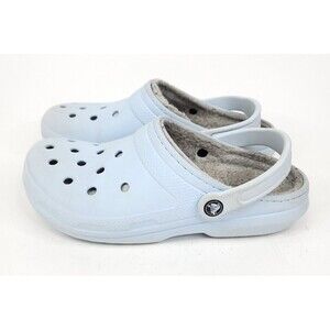 Crocs Classic Sherpa Fur Lined Clog Ice Blue Mens 7 Womens 9 Shoes Slip On